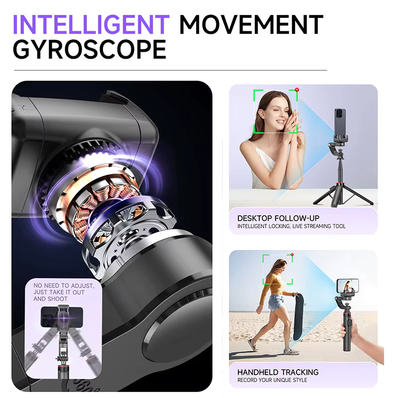 C22 360° AI Gimbal – Selfie Stick, Stabilizer & Tripod