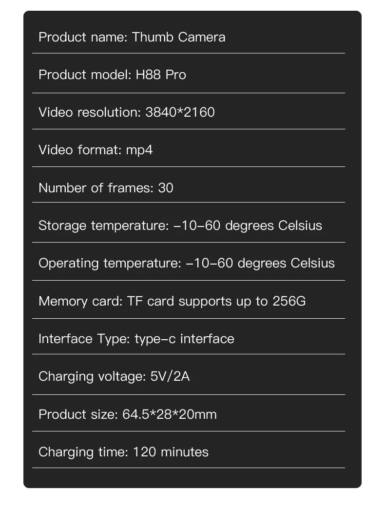 Mini 4K WiFi Vlog Camera