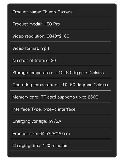 Mini 4K WiFi Vlog Camera